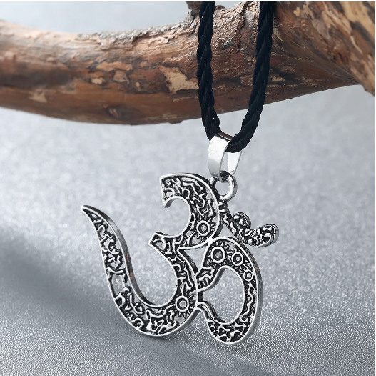 OM Halskette Ohm Schmuck OM Charme Yoga Schmuck Frauen Silber Ethnische Halskette Meditation Yoga Schmuck Bijoux Femme