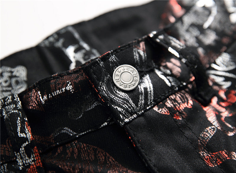 Black printed nightclub pants