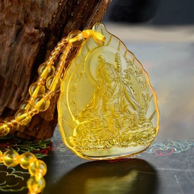 Glass pendant Buddha statue