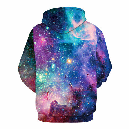 Printed starry sky hoodie size hoodie