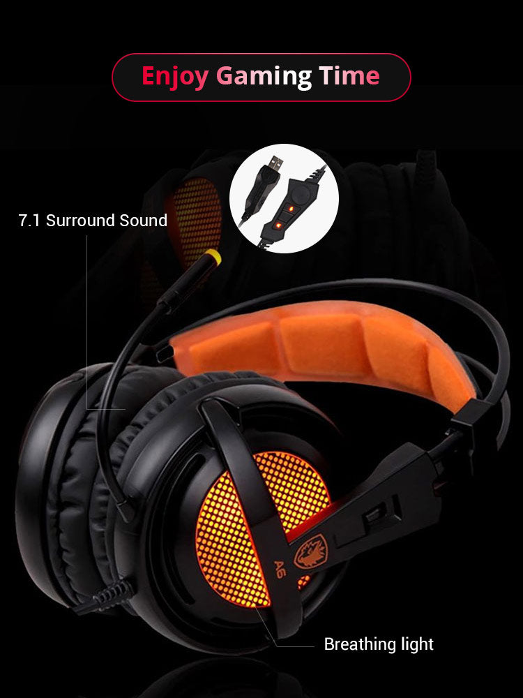 7.1 channel usb headset gaming headset