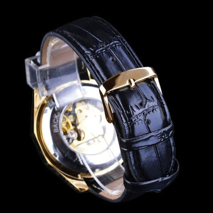 European And American Style Men's Automatic Mechanical Watch Creative Hollow Belt Mechanical Watch