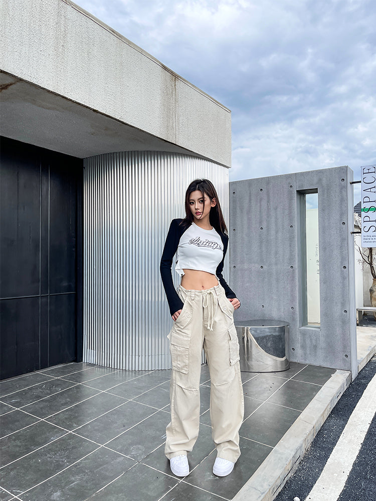 High Waist Straight Casual Wide Leg Trousers