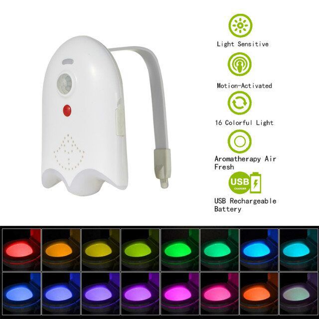 16-color Aromatherapy Intelligent Sensor Toilet Light