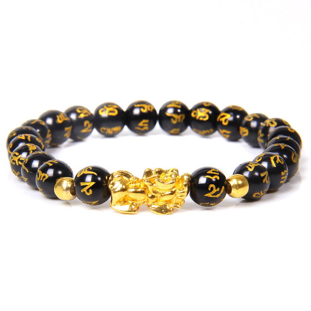 Women Men Feng Shui Buddha Bracelet Golden Piuxiu Charm