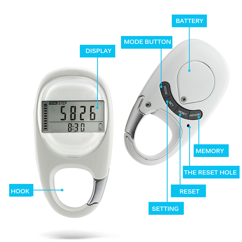 Carabiner Pedometer Pedometer Keychain Pedometer 3D Pedometer 