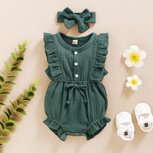 Flying Sleeve Baby Children's Triangle Romper Jumpsuit