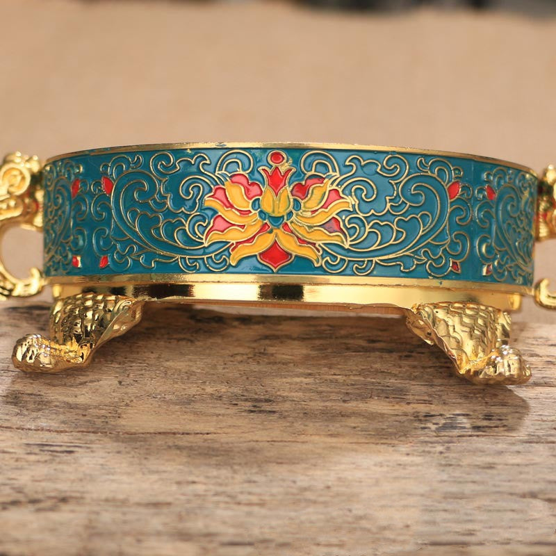 Color Copper Alloy Painted Incense Burner Tibetan Dish Incense Burner