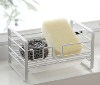 Household Rack Kitchen Sponge Pot Brush Drain Basket Scouring Pad Kitchen Gadgets Drying Creative Rack Shelf 