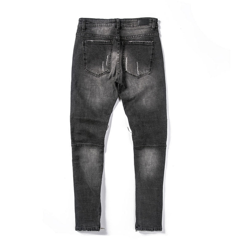 Black High Street Motorcycle And Leather Jeans