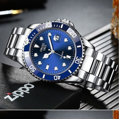 Waterproof Stainless Steel Band Men's Watch Luminous Domineering Quartz Watch