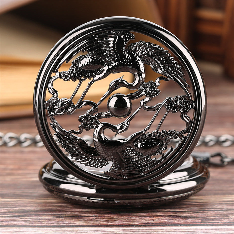 Manual Mechanical Pocket Watch With Hollow Carved Pattern