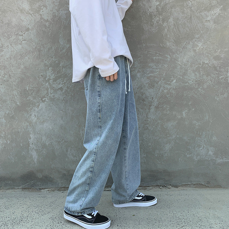 Men's Jeans Trendy Loose Straight Wide-Leg Pants