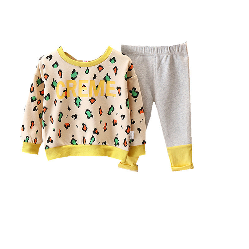 Children's Long-sleeved Autumn Spring and Autumn Two-piece suit