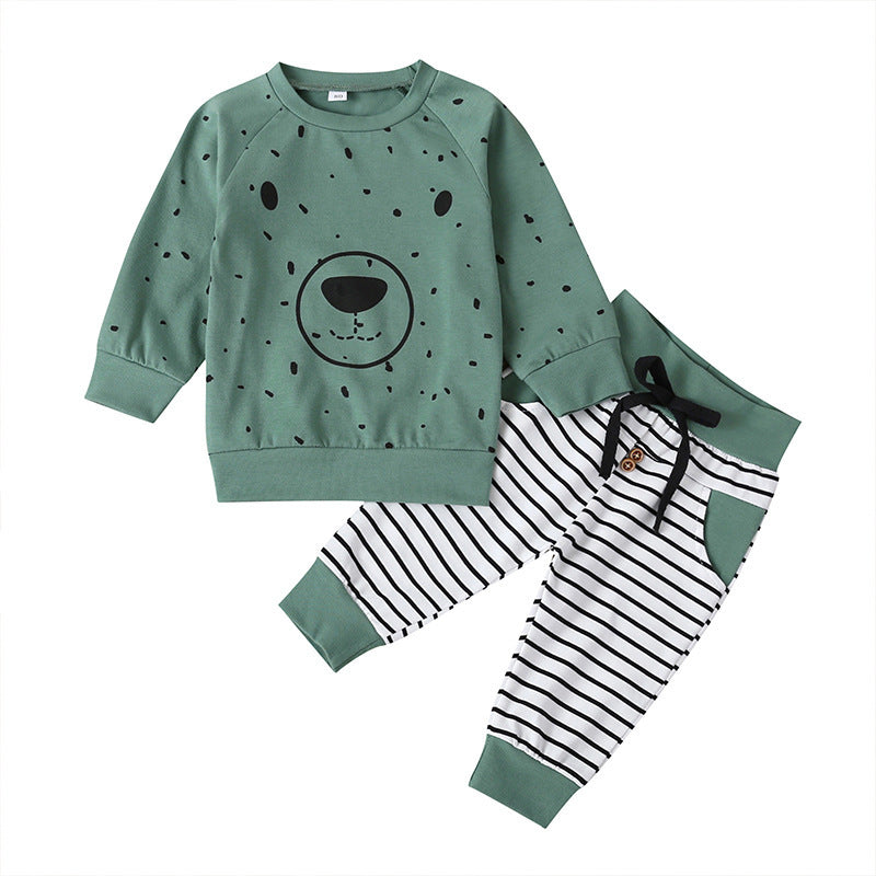 Children's Long Sleeve T-shirt Two Piece Bear Set