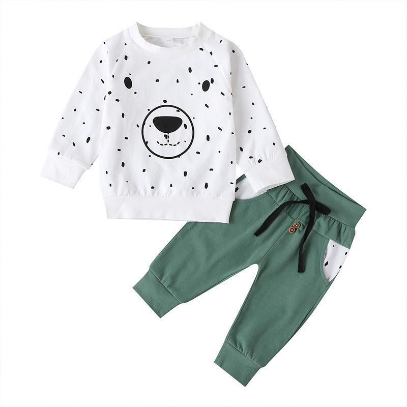 Children's Long Sleeve T-shirt Two Piece Bear Set