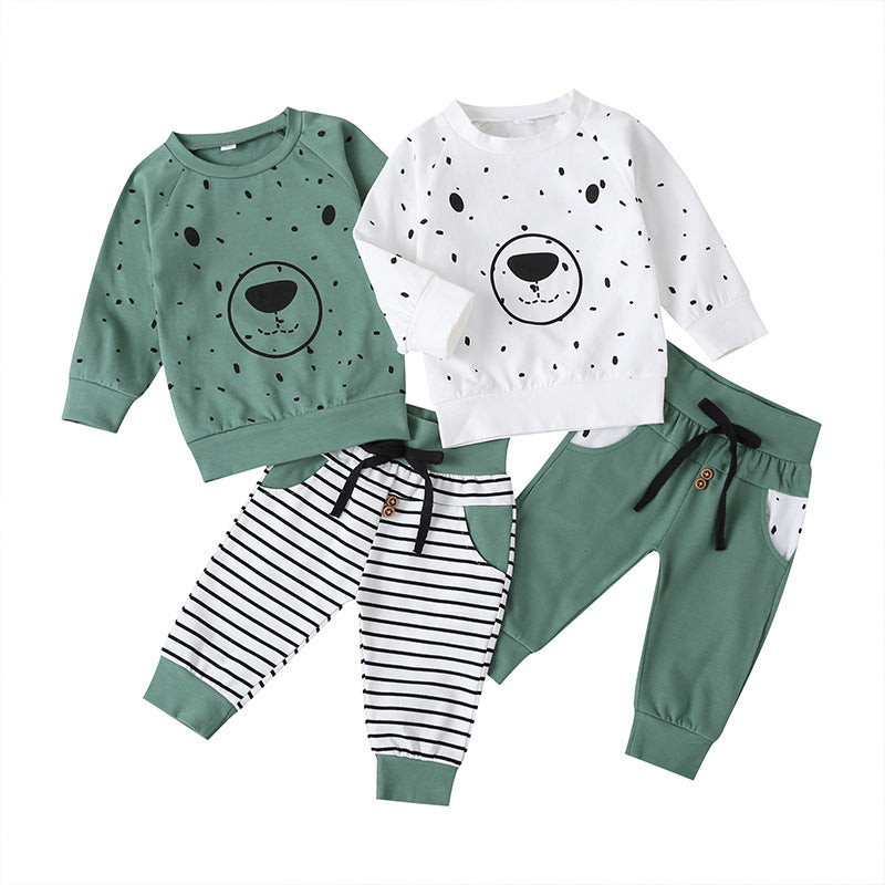 Children's Long Sleeve T-shirt Two Piece Bear Set