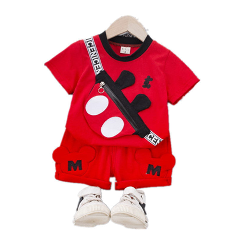 Children's Summer Short-Sleeved Suit Cotton Shorts