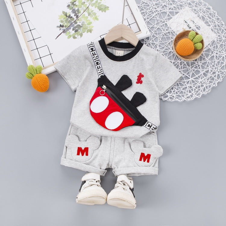 Children's Summer Short-Sleeved Suit Cotton Shorts