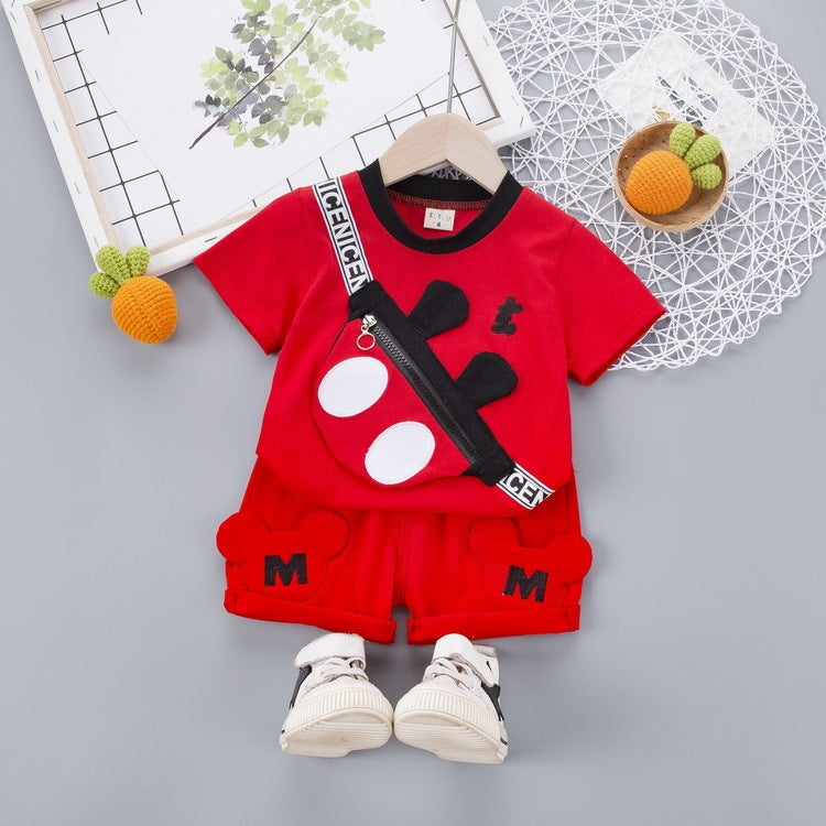 Children's Summer Short-Sleeved Suit Cotton Shorts