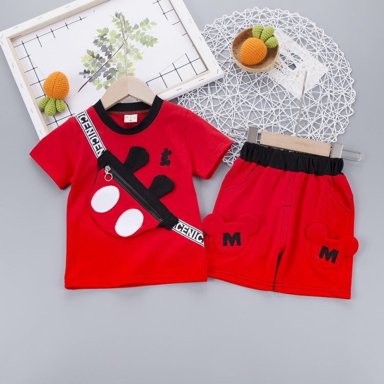 Children's Summer Short-Sleeved Suit Cotton Shorts