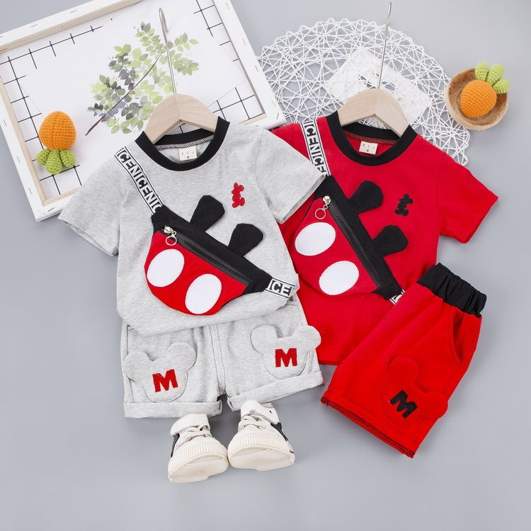 Children's Summer Short-Sleeved Suit Cotton Shorts