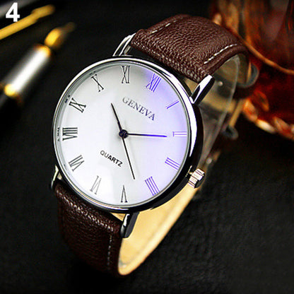 Watch Fashion Blu-ray Roman Literal Business Men's Watch Brand Quartz Watch