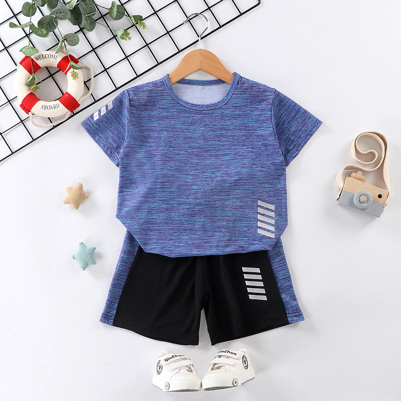 Boys And Girls Summer New T-Shirt Shorts Two-Piece Suit