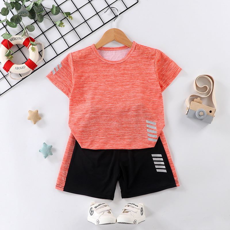 Boys And Girls Summer New T-Shirt Shorts Two-Piece Suit