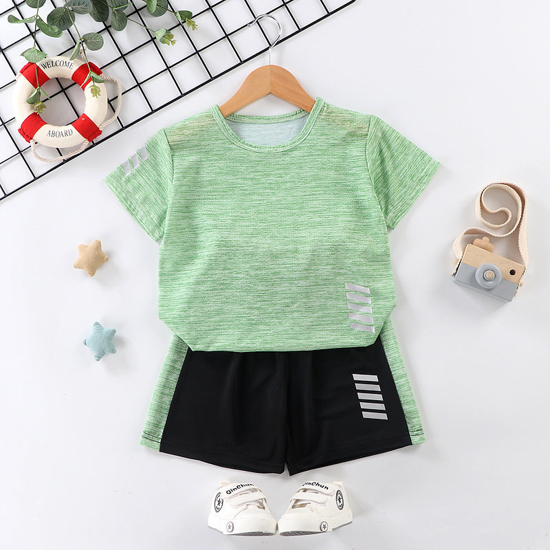 Boys And Girls Summer New T-Shirt Shorts Two-Piece Suit