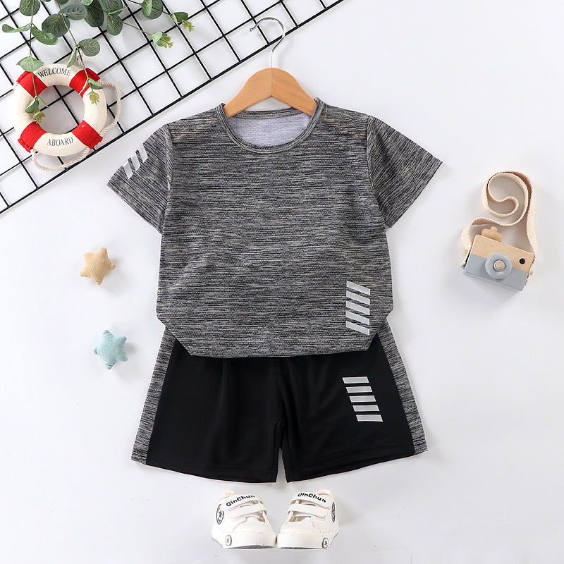 Boys And Girls Summer New T-Shirt Shorts Two-Piece Suit