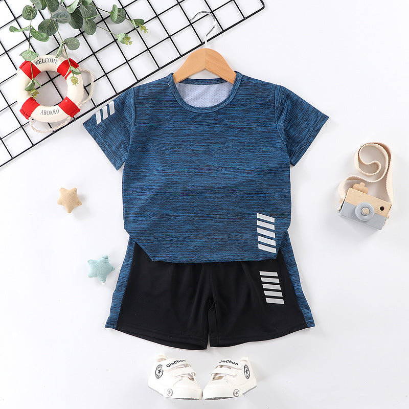 Boys And Girls Summer New T-Shirt Shorts Two-Piece Suit