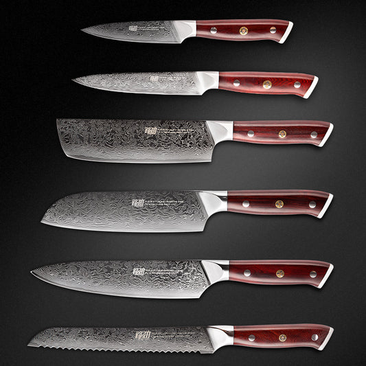 Damascus Six-piece Knife Set Chef's Special Knife 