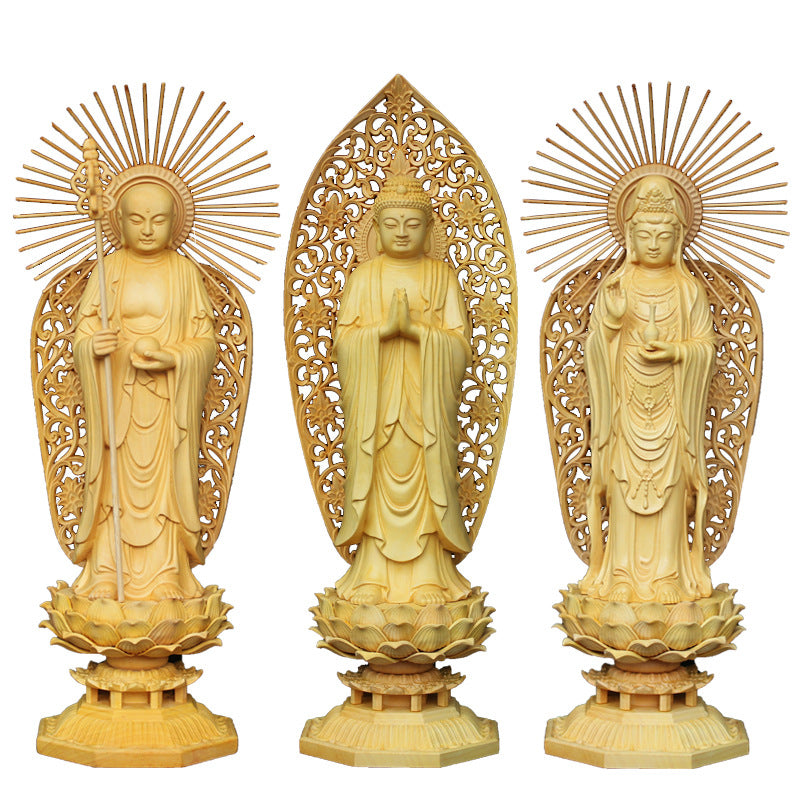 Poplar Wood Carving Buddha Figure Carving