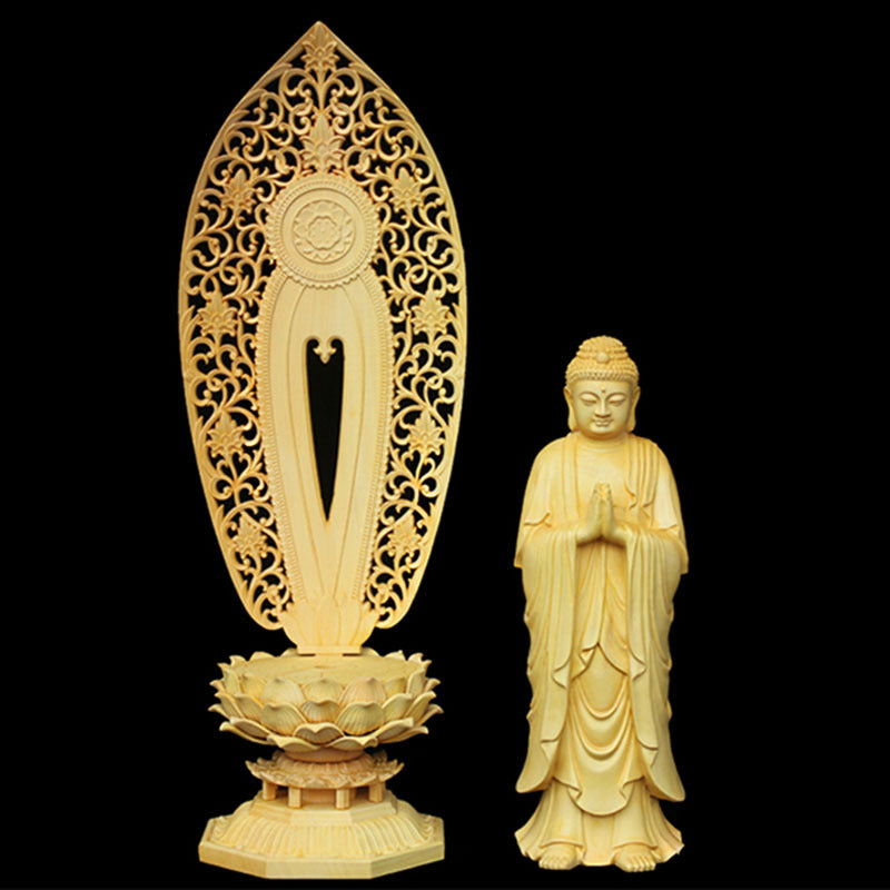 Poplar Wood Carving Buddha Figure Carving