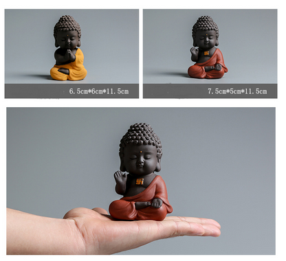 Small Buddha Statue Decoration Ceramic Purple Sand Tea Pet Tea Tray Accessories