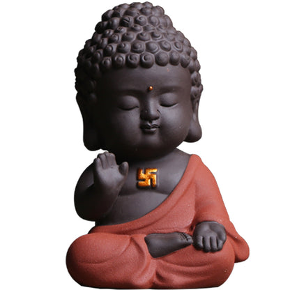 Small Buddha Statue Decoration Ceramic Purple Sand Tea Pet Tea Tray Accessories