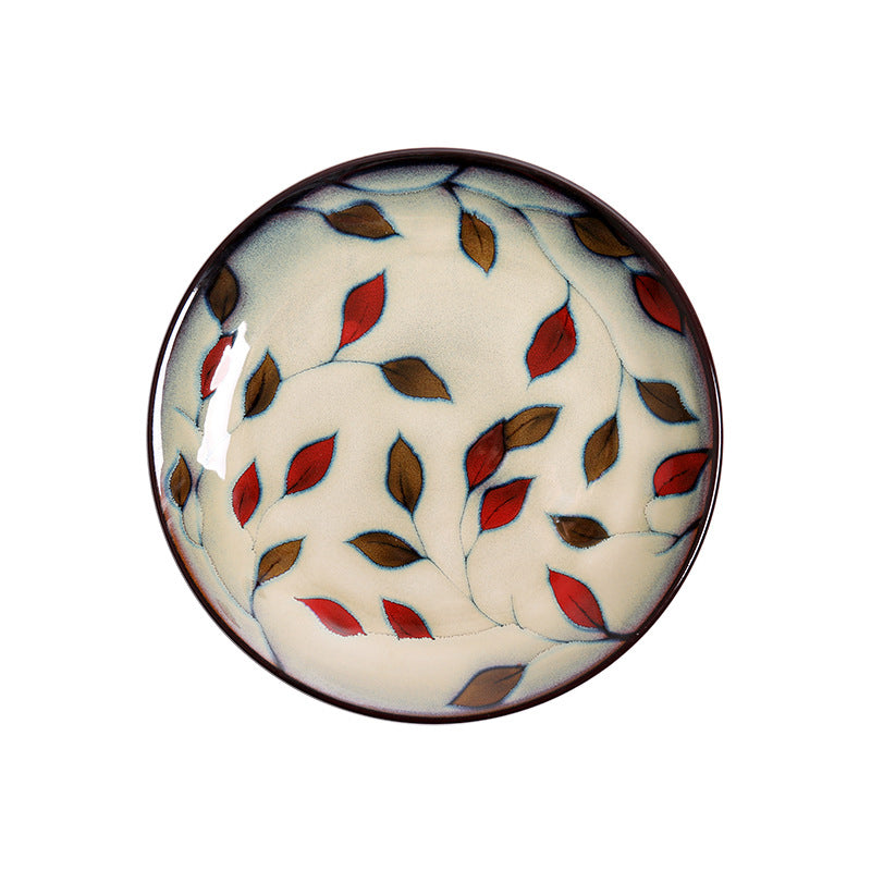 Household Creative Round Personality Hand-Painted Ceramic Plates