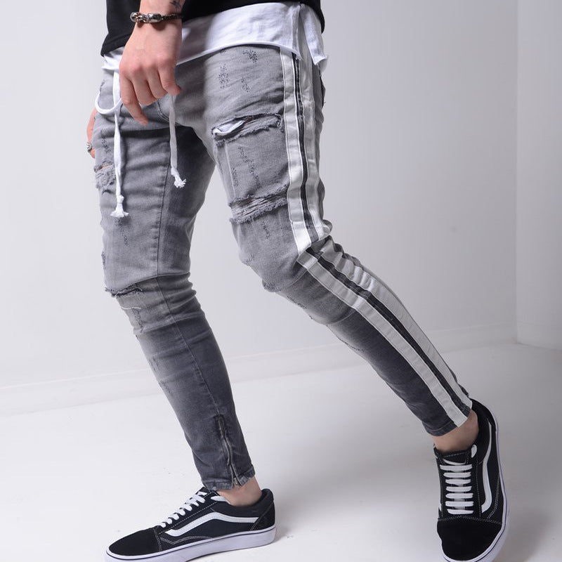 Men's Denim Ripped Slim Fit Street Pants