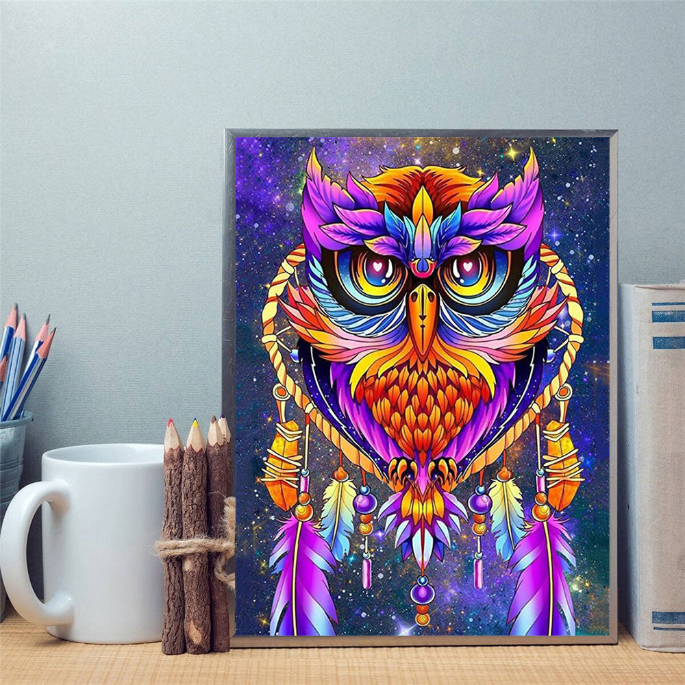 Owl Theme Diamond Painting Full Diamond Rhinestone Kit Embroidery Cross Stitch