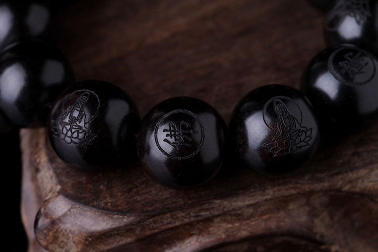 Ebony Buddha Bead Bracelet