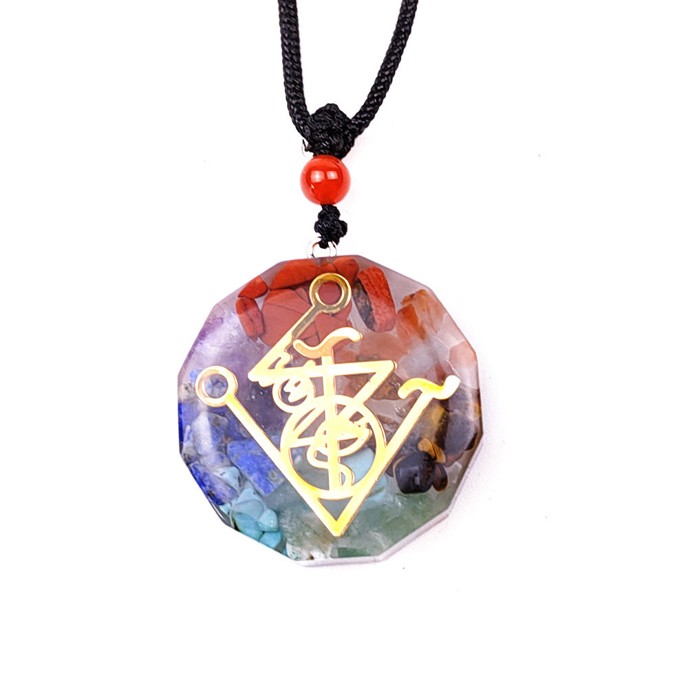 Crystal Semi-Precious Stones Meditation Colorful Pendant