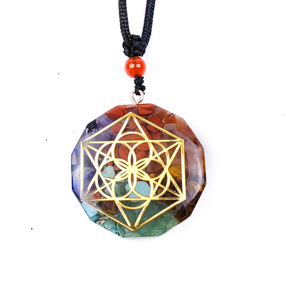 Crystal Semi-Precious Stones Meditation Colorful Pendant