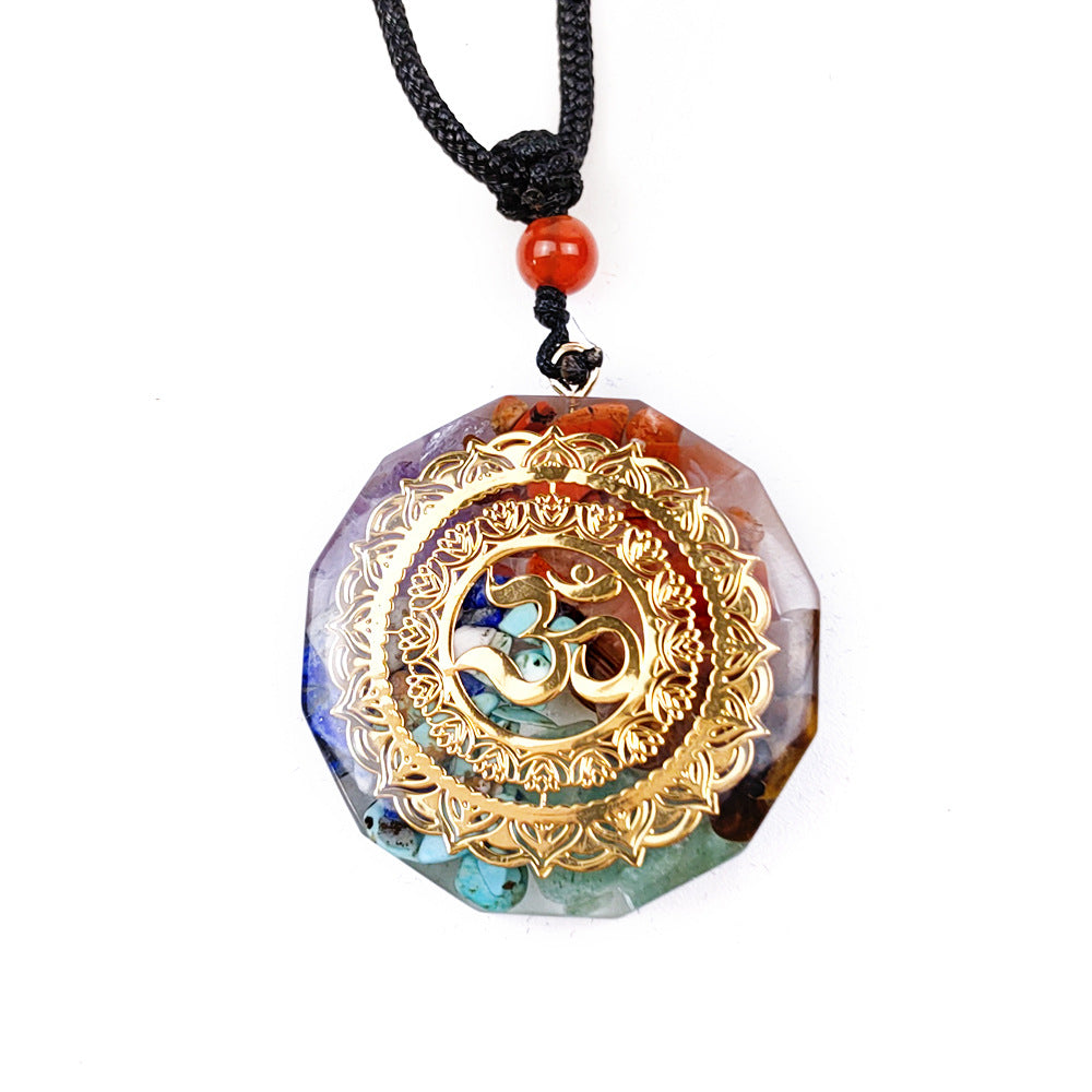 Crystal Semi-Precious Stones Meditation Colorful Pendant