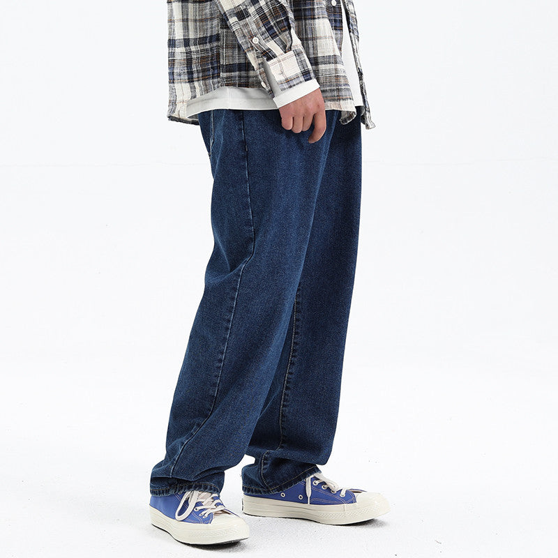 Street Style Trendy Straight Leg Pants Loose Men And Women Casual Washed Trousers