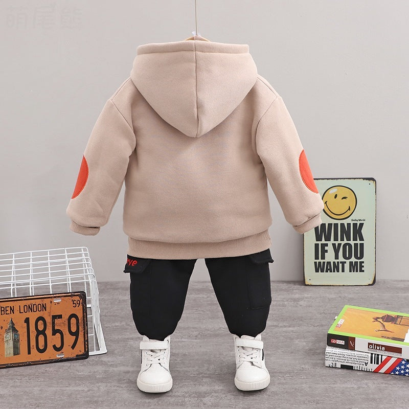 Boys two-piece hooded long-sleeved sweater