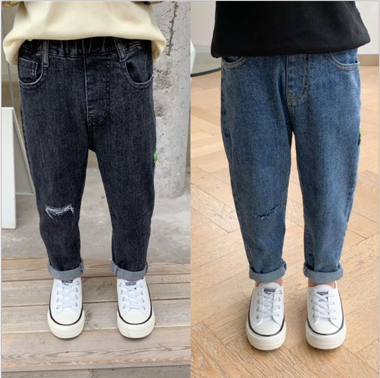 Xiaojiejia Boys' Pants Autumn Children's Jeans Korean Style Trendy Children's Pants New Trend