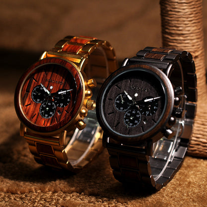 Men's Wooden Watch Miyota Movement Solid Wood Watch