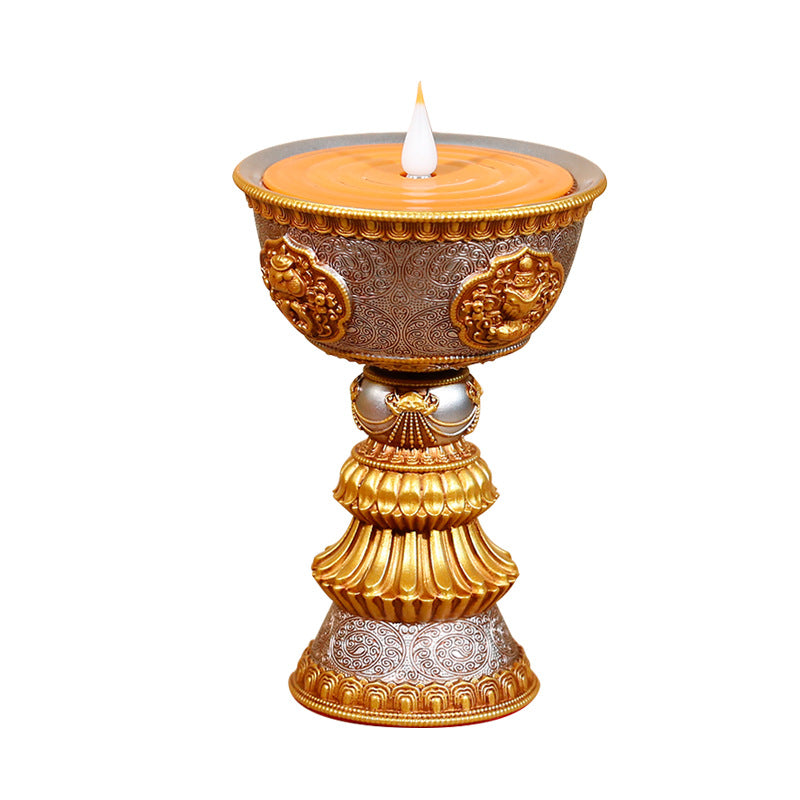 Electronic butter lamp lamp holder, lamp in front of Buddha, LED lamp, Buddha lamp, eight auspicious charging butter lamp, household