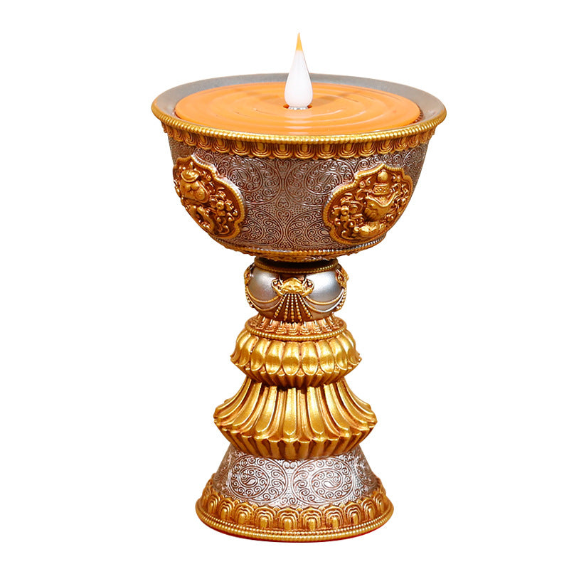 Electronic butter lamp lamp holder, lamp in front of Buddha, LED lamp, Buddha lamp, eight auspicious charging butter lamp, household